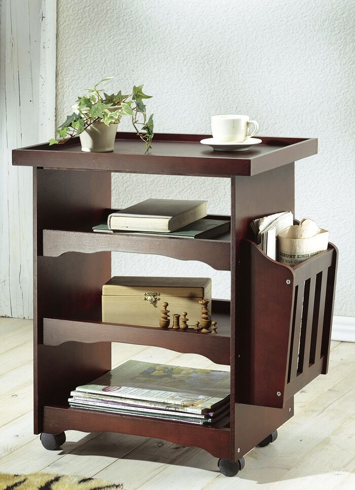 Multifunktions-Wagen mit Leichtlaufrollen MAHAGONI