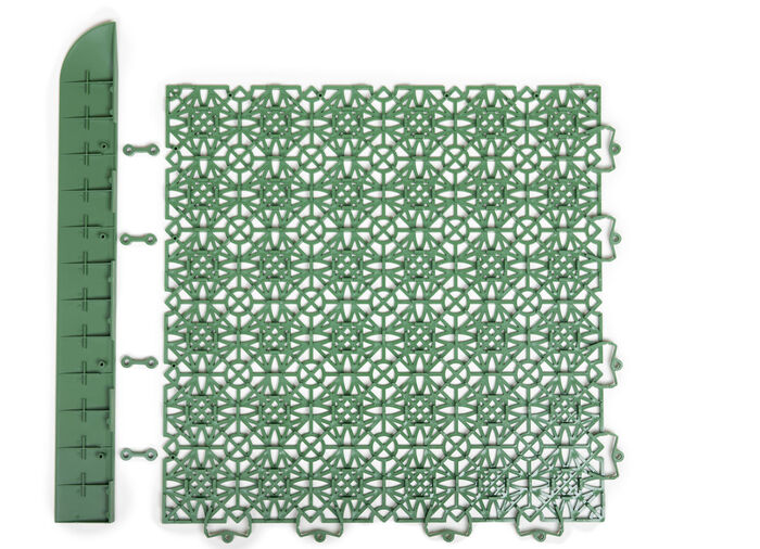 Kanten- und Eckleisten, 2er-Set f&uuml;r Terrassenfliesen GR&Uuml;N