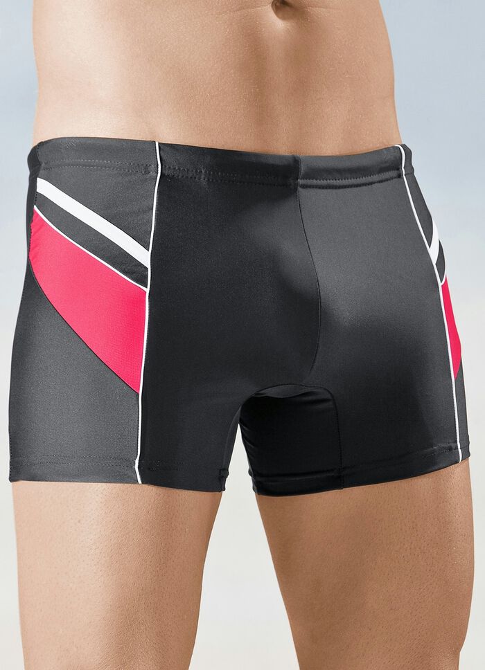 Badepants im preiswerten Zweierpack mit Eins&auml;tzen und Paspelierungen 