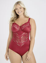 Miss Mary Hosenkorselett mit Elastikspitzeneins&auml;tzen ROT