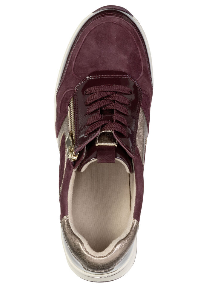 ELENA EDEN, sytlische Damen-Sneaker, Weite H, mit herausnehmbarem Fußbett BORDEAUX-BRONZE