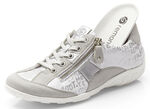 Remonte Sneaker mit bedruckten Bes&auml;tzen HELLGRAU-WEISS