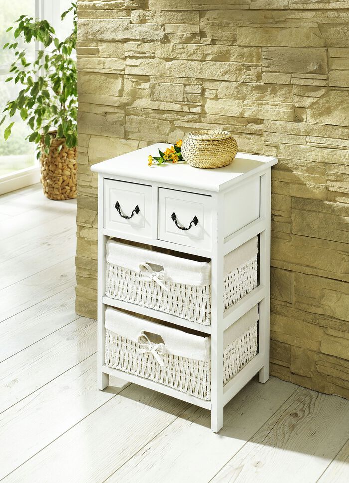 Regal mit Vintage-Oberfl&auml;che WEISS