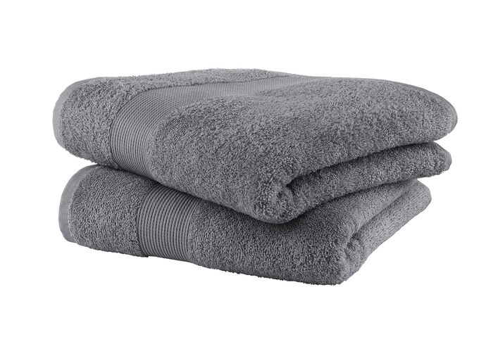 Kuschelige Frottier-Serie mit Bordüre ANTHRAZIT