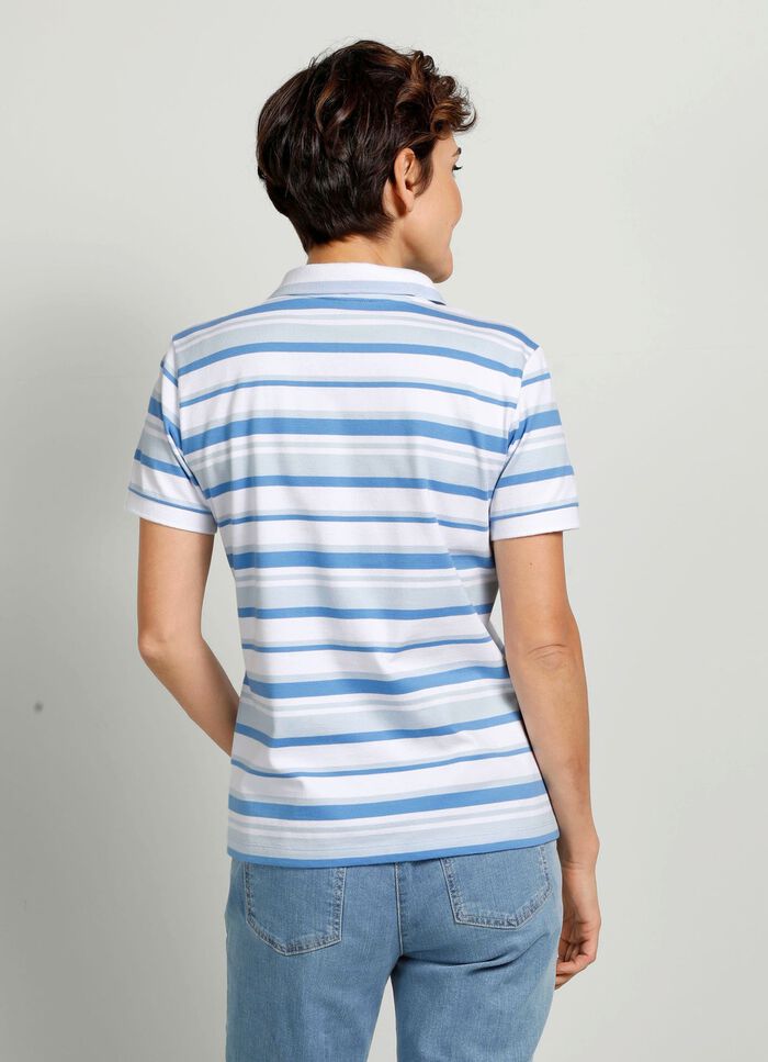 Poloshirt mit Kontrast-Rippenb&uuml;ndchen 