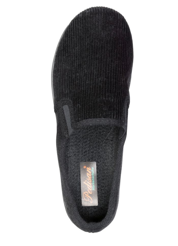 Klassische Herren-Hausschuhe, mit Gummizug SCHWARZ