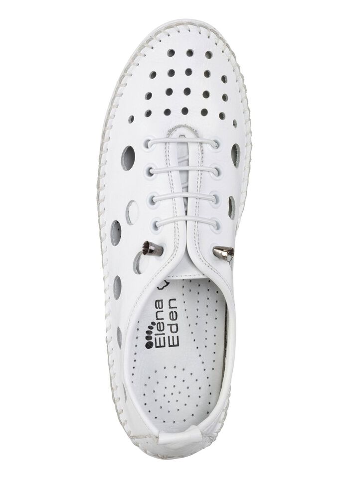 ELENA EDEN, sommerliche Damen-Slipper, Weite G, mit herausnehmbarem Fu&szlig;bett WEISS