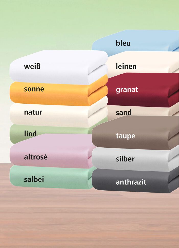 Mako-Feinjersey-Spannbettt&uuml;cher und Kissenbez&uuml;ge aus 100% Baumwolle 