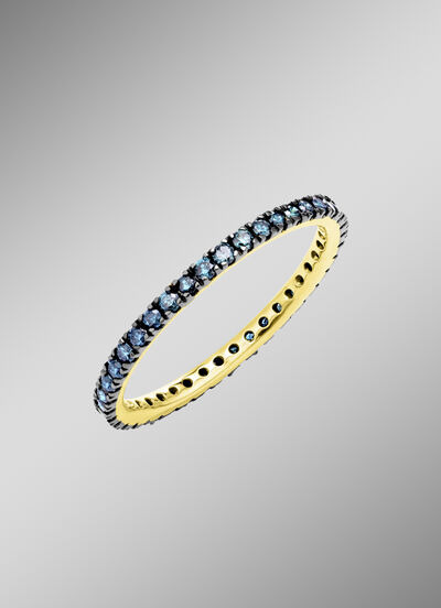 Edler Memoire-Ring mit blauen Brillanten 