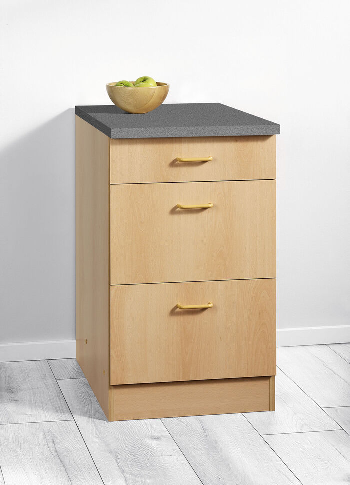 Unterschrank mit 1 Schublade und 2 Auszügen BUCHE