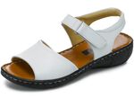 ELENA EDEN, modische Damen-Sandalen, Weite G, mit Klettverschluss WEISS