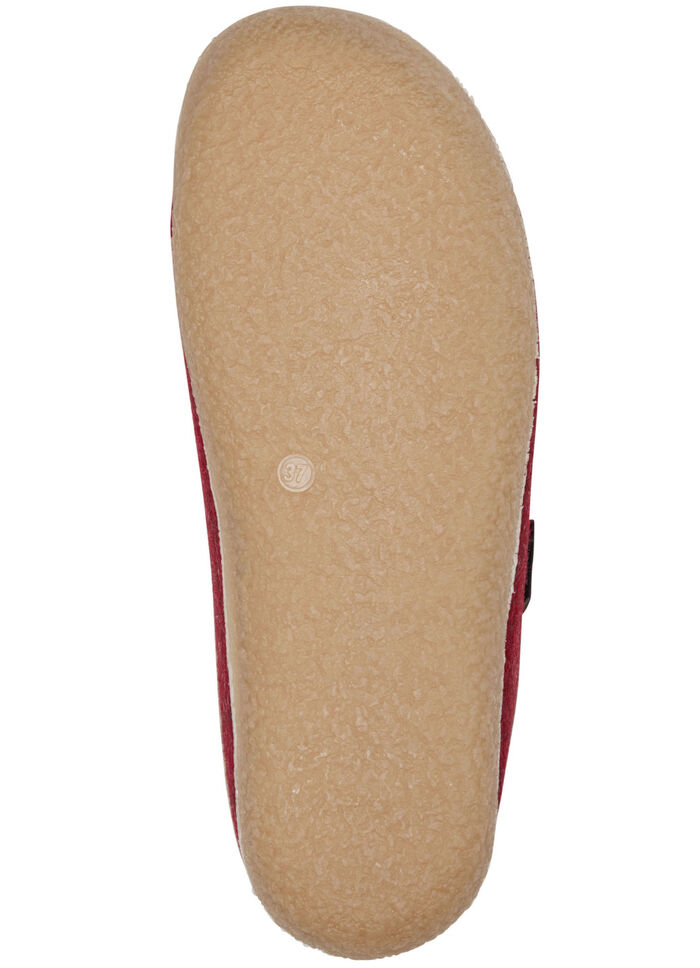 Laurina Wollfilz-Pantoffel mit Velours-Besatz GRANATROT