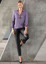 Bluse mit innenliegendem Druckknopf in 2 Farben LILA