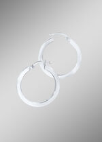 Hochgl&auml;nzende Creolen aus Wei&szlig;gold 