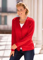 Strickjacke mit Z&ouml;pfchendessin ROT