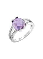 Funkelnde Raffinesse: Damenring mit echt Amethyst 