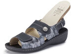 ELENA EDEN, bequeme Damen-Sandalen, Weite H, mit herausnehmbarem Fu&szlig;bett DUNKELBLAU