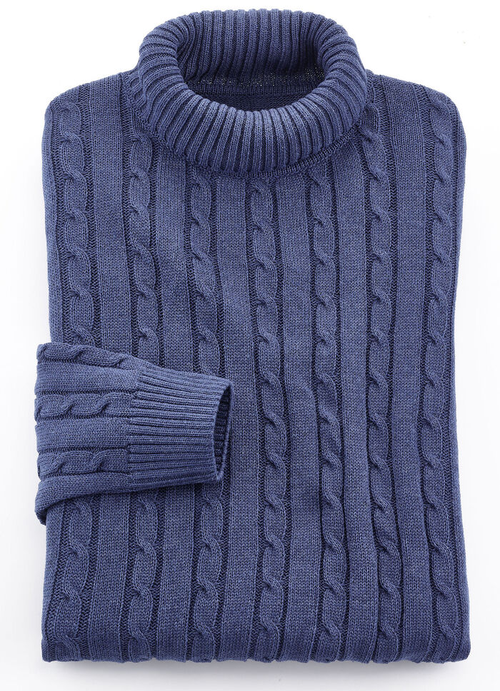 Rollkragenpullover in 5 Farben JEANSBLAU