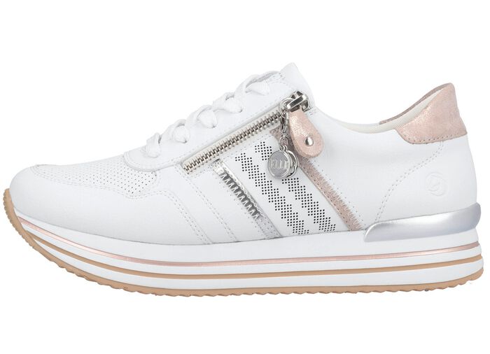 Remonte Sneaker im modischen Dessin WEISS-ROSEGOLD