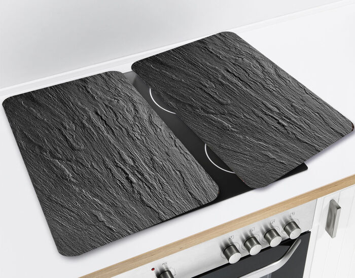 Herdabdeckplatten Schiefer, 2er-Set 