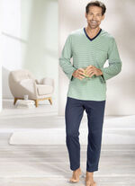 Schlafanzug mit V-Ausschnitt und offenen Abschlüssen  