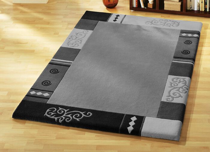 Handgetuftete Br&uuml;cken, Teppiche und Bettumrandungen GRAU