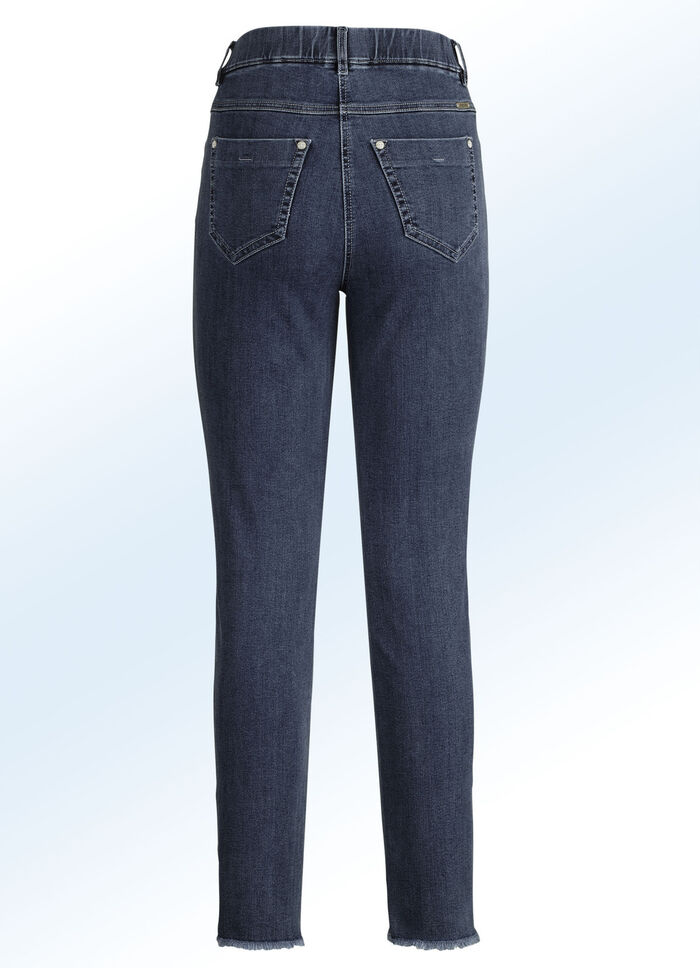 Magic-Jeans mit angesagtem Fransensaum DUNKELBLAU