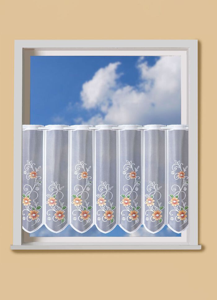 Handkolorierter Kurzstore mit Stangendurchzug 