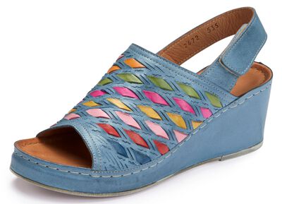 Gemini Sandalette mit raffinierten, bunten Flechtdurchz&uuml;gen 