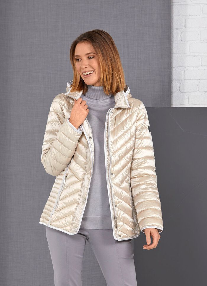Funktionsjacke mit abnehmbarer Kapuze HELLBEIGE
