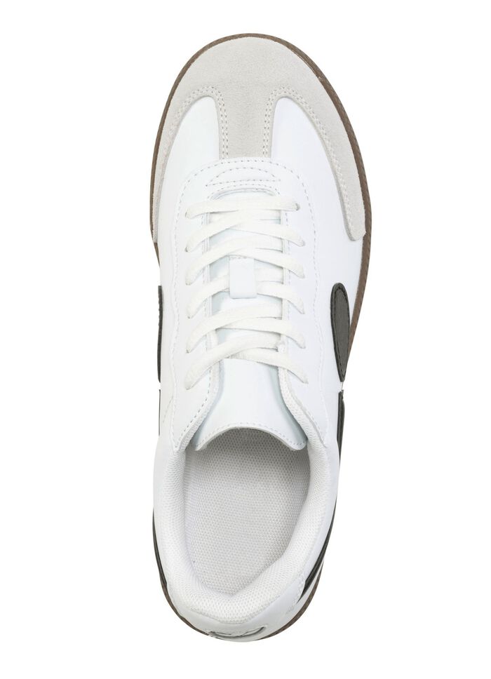 Sneaker aus Synthetik und Veloursleder WEISS-SCHWARZ