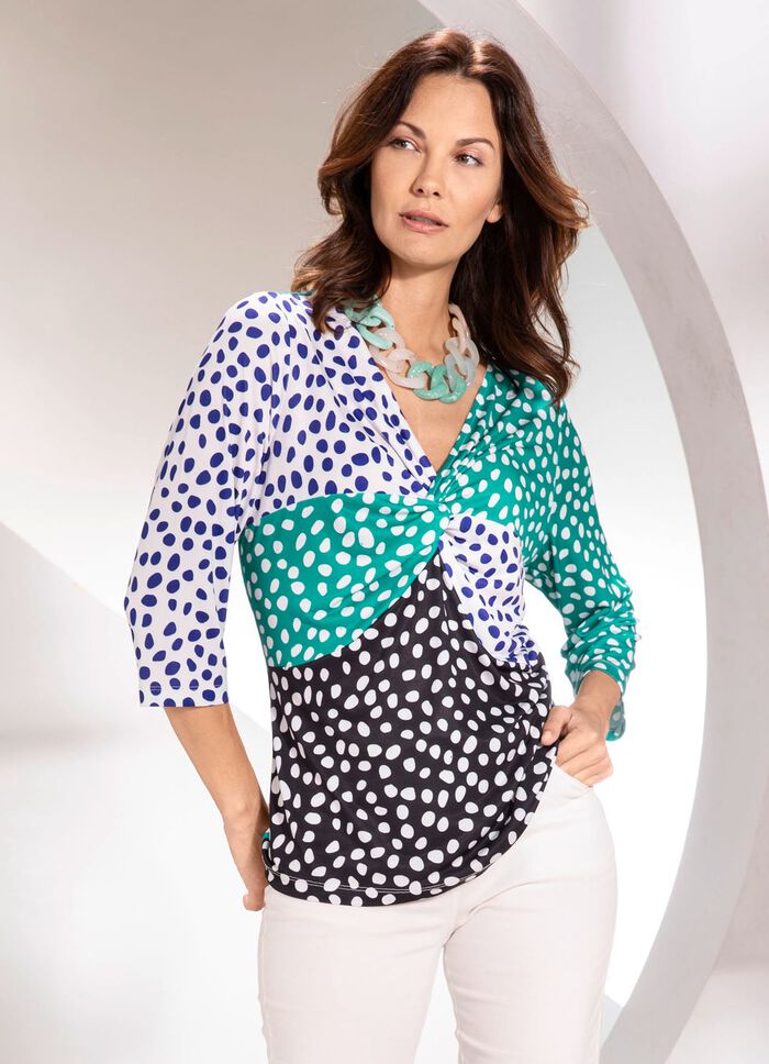 Shirt-Tunika in Wickel-Optik 