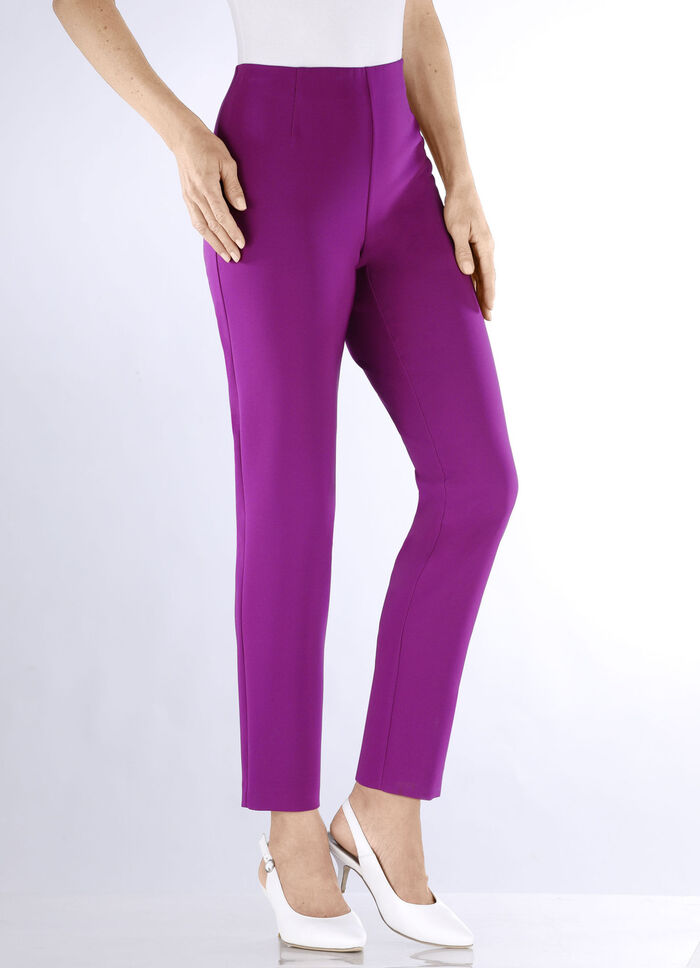Knöchellange Hose mit angeschnittenem Bund FUCHSIA