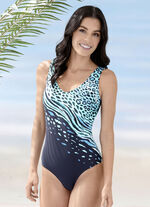 Schwab Badeanzug mit platziertem Druckdessin und Vollkorsage 