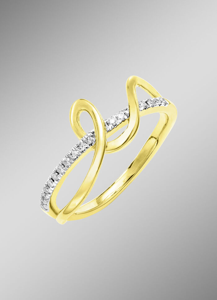 Interessanter Damenring mit Brillanten 