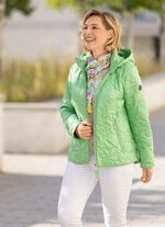 Jacke mit lasergesteppten Bl&uuml;tenmotiven 