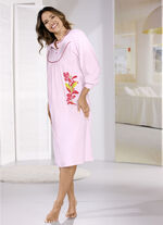 Nachthemd, wadenlang mit kn&ouml;pfbaren B&uuml;ndchenabschl&uuml;ssen 