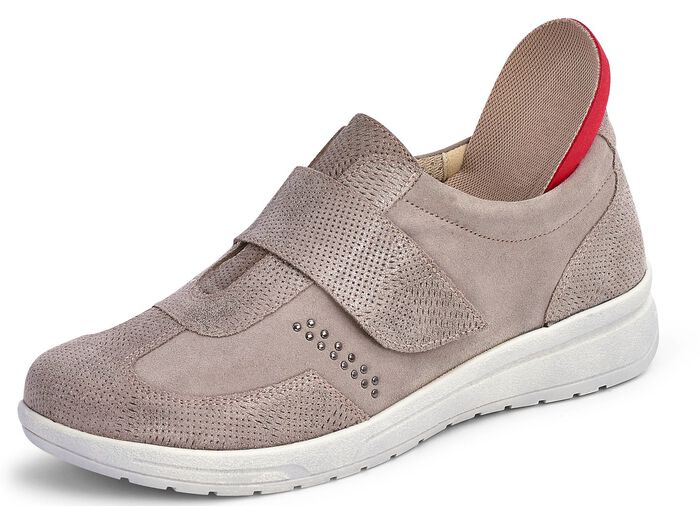 Slipper mit verstellbarem Klettverschluss TAUPE