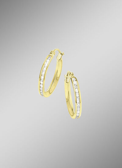 Funkelnde Eleganz: Creolen mit synth. Zirkonia 