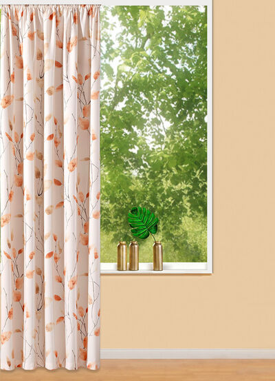 Übergardine mit Blättermotiv 