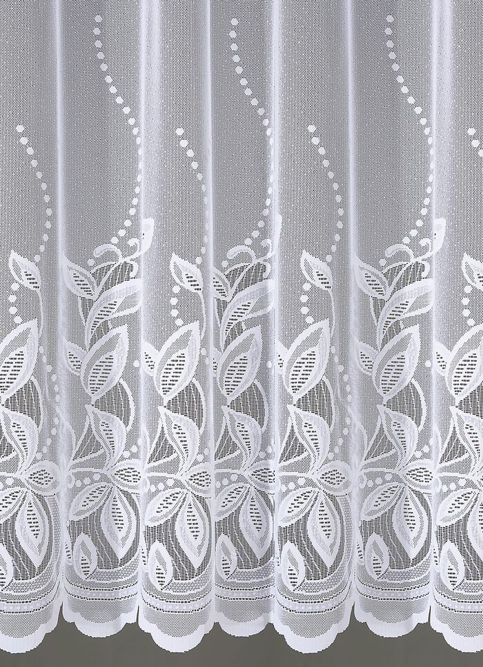 Blumenfenster-Store mit gebogtem Abschluss 