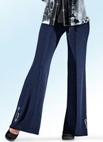 Hose mit Metallplättchen-und Strasszier NACHTBLAU