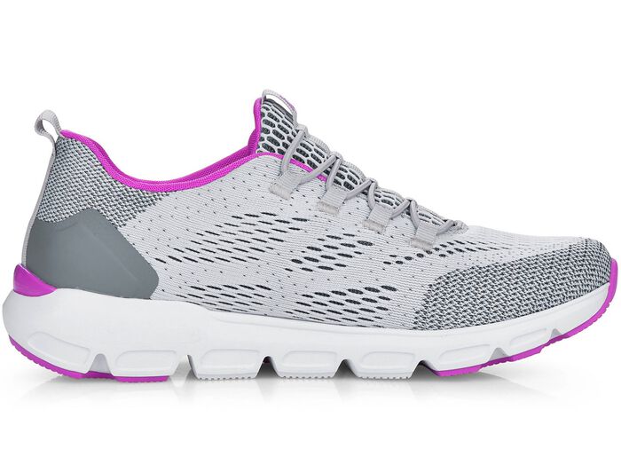 Rieker Sneaker mit elastischer Zierschn&uuml;rung GRAU-PINK