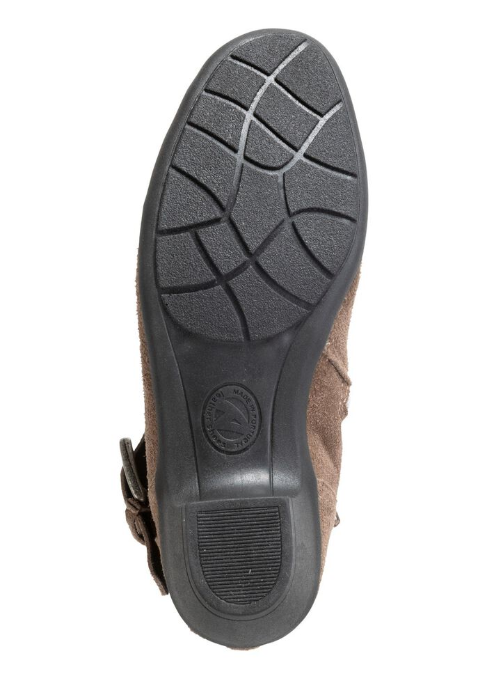 ELENA EDEN Stiefelette mit flotter Raffung und Zier-Schlie&szlig;e TAUPE