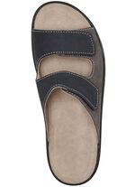 GINO GALANTE, bequeme Herren-Pantoletten, Weite H, mit herausnehmbarem Fu&szlig;bett DUNKELBLAU-MOKKA