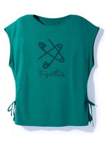 Shirt mit seitlicher Raffung durch Bindeband in 2 Farben 