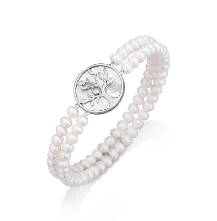 Elastisches 2-reihiges Armband mit S&uuml;&szlig;wasser-Zuchtperlen 