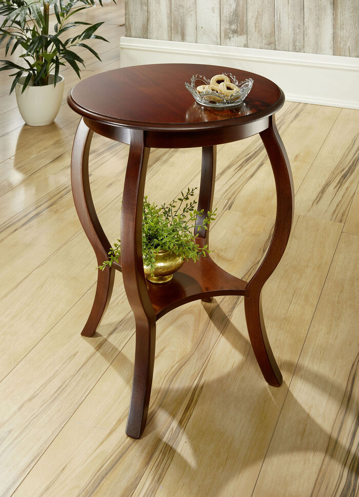 Teilmassiver Beistelltisch mit Beinen aus massivem Buchenholz NUSSBAUM