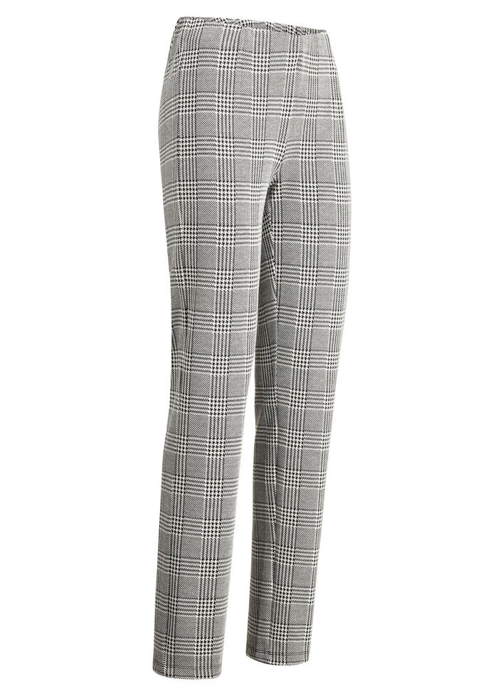 Hose mit Glencheck-Dessinierung SCHWARZ-ECRU