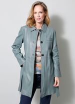 Lederkurzmantel mit Umlegekragen 